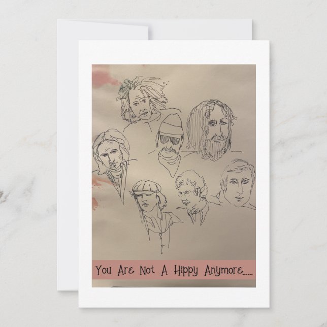 Hippy Birthday Card! Einladung (Vorderseite)