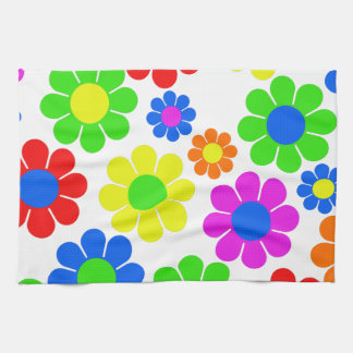 Hippy Blumen-Collage Geschirrtuch