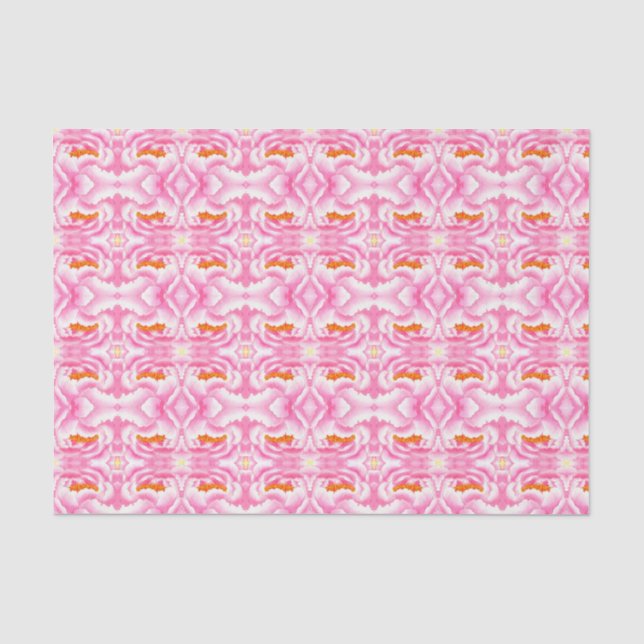 Hippy Chic Pink und Orange Krawatte Dye Muster Seidenpapier (Vorderseite)