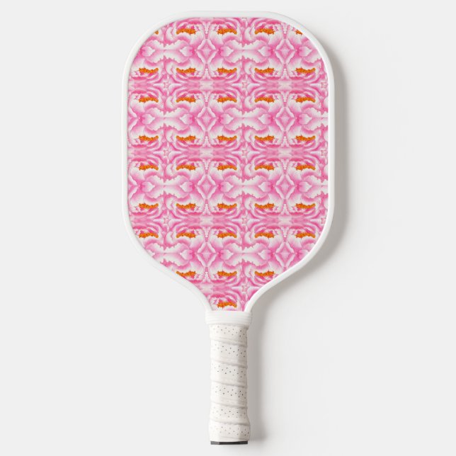 Hippy Chic Pink und Orange Krawatte Dye Pickleball Schläger (Vorderseite)