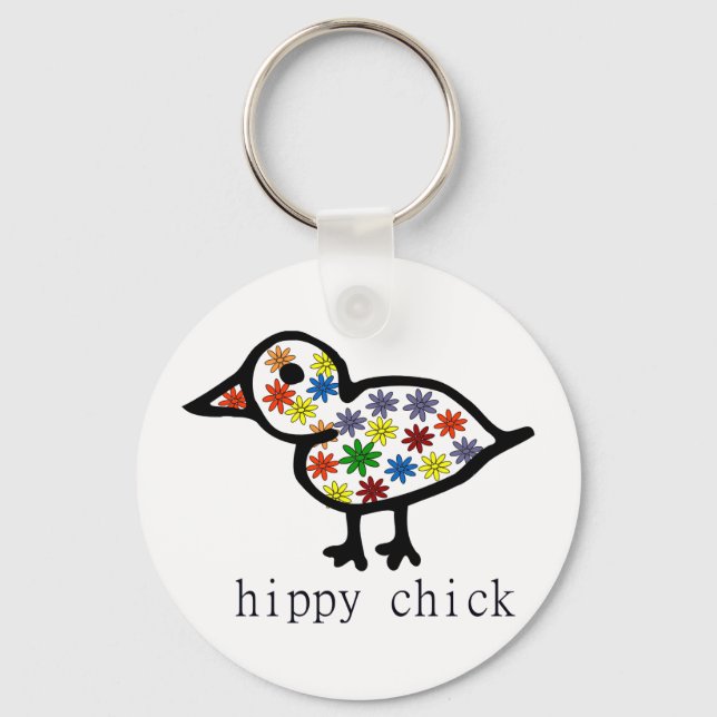 Hippy Chick Schlüsselanhänger (Vorderseite)