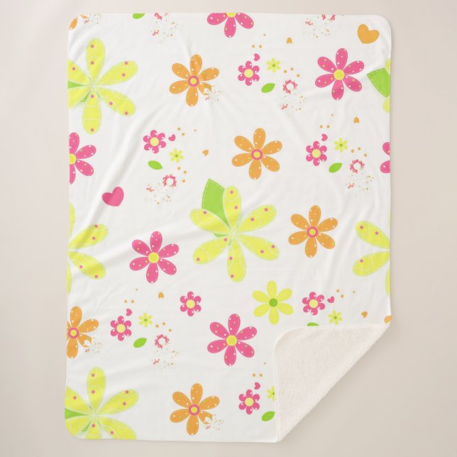 Hippy Daisies Sherpadecke (Vorderseite)