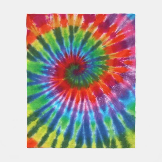 Hippy FriedensRetro 60er gefärbte Krawatte Fleecedecke (Vorderseite)