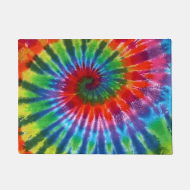 Hippy FriedensRetro 60er gefärbte Krawatte Fußmatte (Vorderseite)