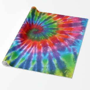 Hippy FriedensRetro 60er gefärbte Krawatte Geschenkpapier