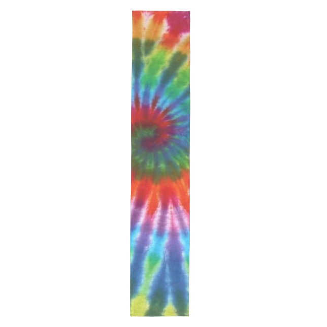 Hippy FriedensRetro 60er gefärbte Krawatte Mittelgroßer Tischläufer (Vorderseite)