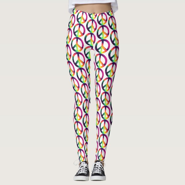 Hippy-Friedenszeichen Leggings (Vorderseite)