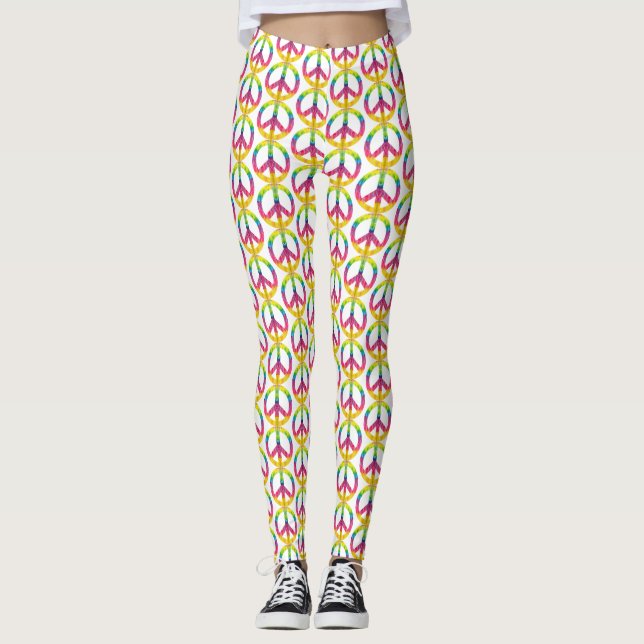 Hippy-Friedenszeichen Leggings (Vorderseite)