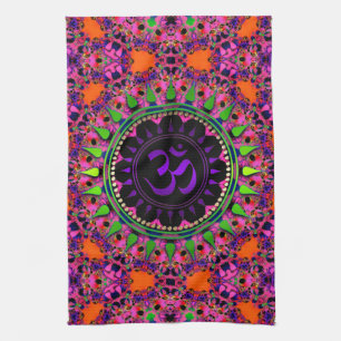 Hippy Goa Rosa 'adelic lila OM-Stoff-Fahne Handtuch