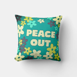 Hippy Groovy Floral Peace Out  Kissen