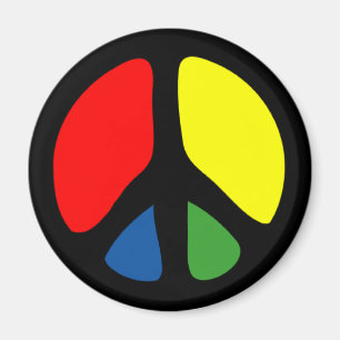 Hippy Groovy Peace Symbol Magnet