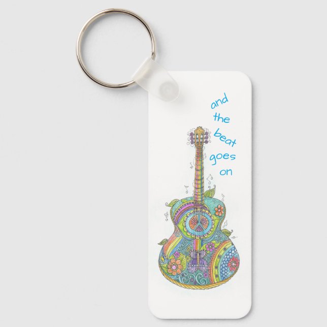 Hippy Guitar Schlüsselanhänger (Vorderseite)