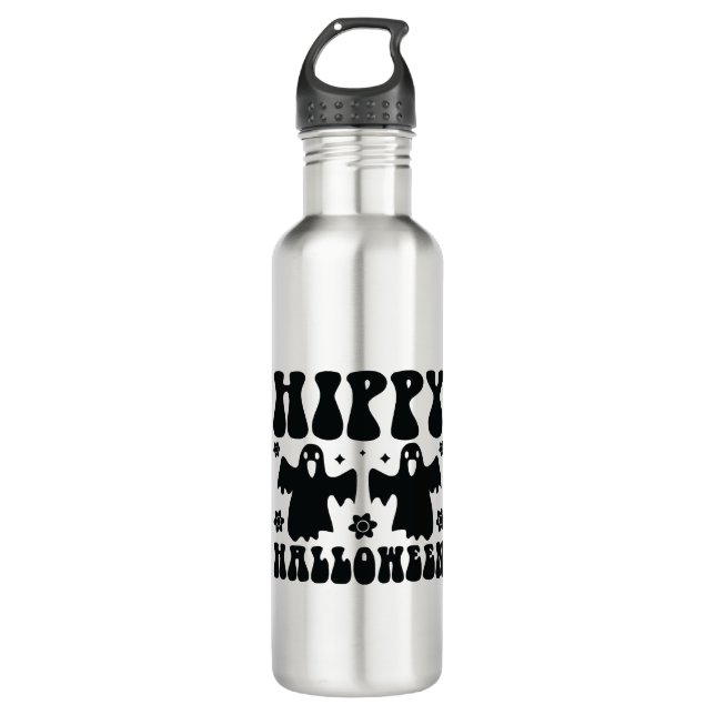Hippy Halloween Edelstahlflasche (Vorderseite)