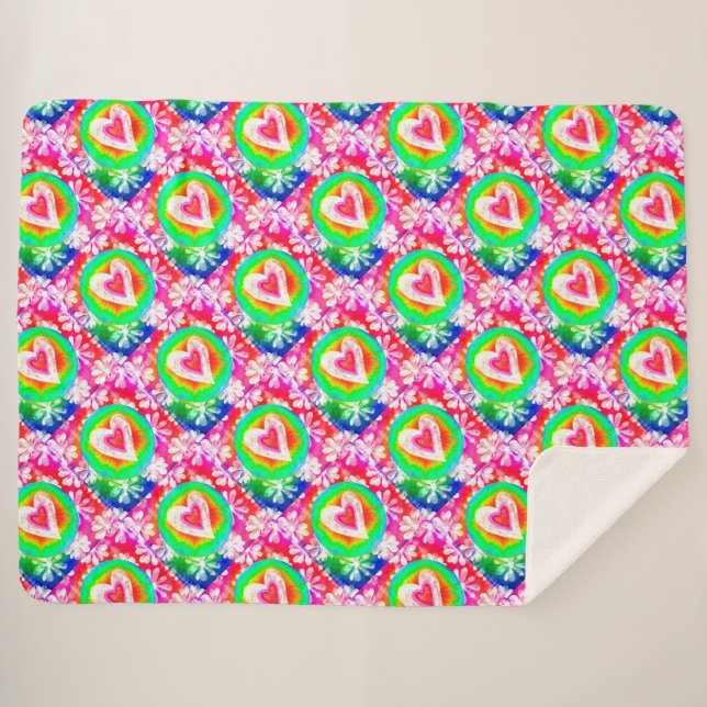 Hippy Heart Sherpadecke (Vorderseite (Horizontal))