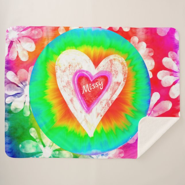Hippy Heart Sherpadecke (Vorderseite (Horizontal))