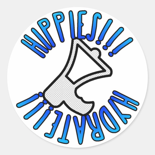 Hippy-Hydration-Sticker. Runder Aufkleber (Vorderseite)
