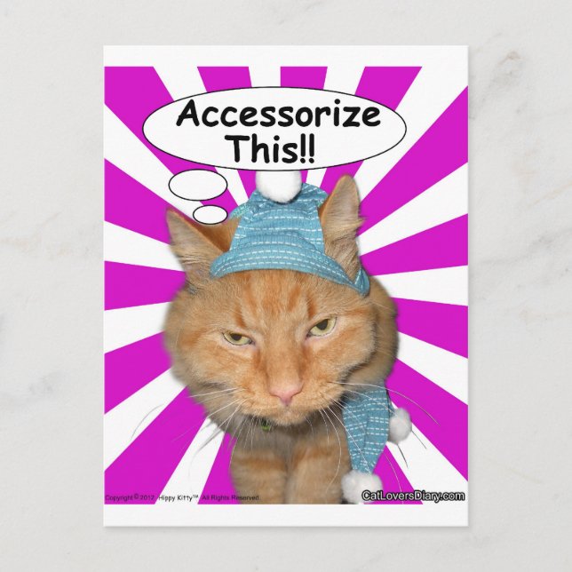 Hippy Kitty Accessorize Dies!! Postkarte (Vorderseite)