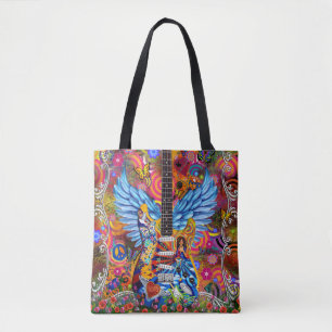 Hippy, Liebe, Freiheit, Gitarre, Musikkunst Tasche