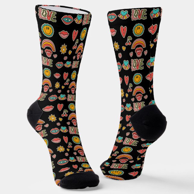 Hippy-Liebe Socken (Gewinkelt)