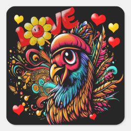 Hippy Love Bird Sticker Sheet