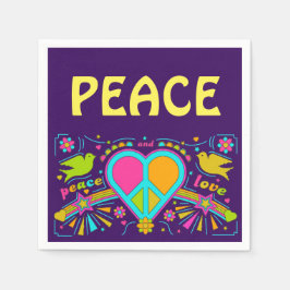 Hippy Peace Blume Kinderdinner Party Serviette