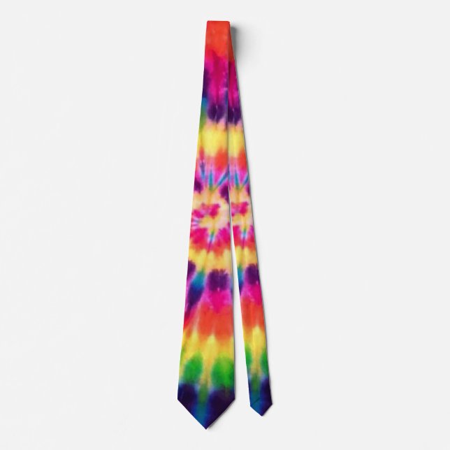 Hippy Peace Retro 60er Gefärbte Krawatte (Vorderseite)