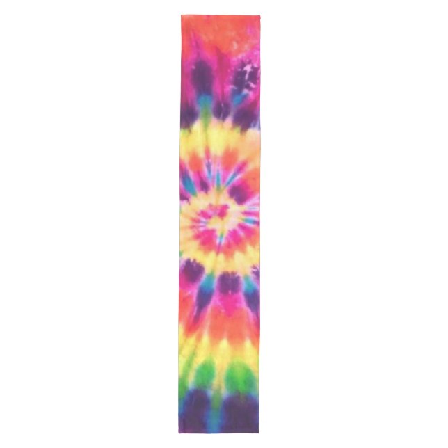 Hippy Peace Retro 60er Gefärbte Krawatte Medium Ta Mittelgroßer Tischläufer (Vorderseite)
