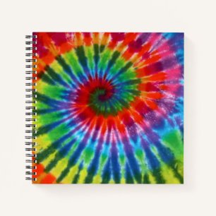 Hippy Peace Retro 60er Gefärbte Krawatte Notizbuch