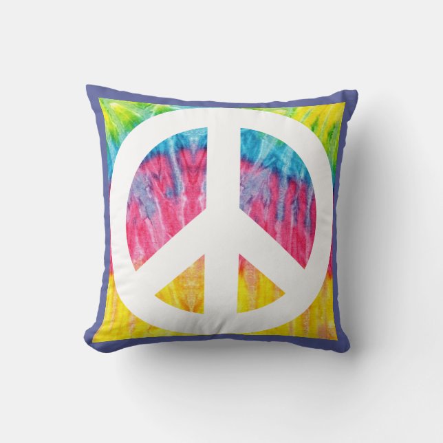 Hippy Peace-Schild Kissen (Vorderseite)