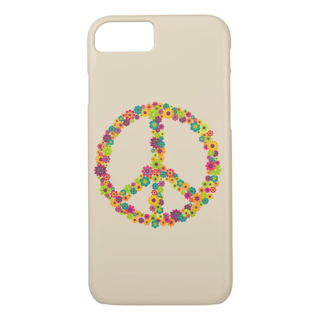 Hippy-Peace-Schilder-Blume Case-Mate iPhone Hülle (Rückseite)