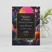 Hippy Psychedelic 70er 60er Wedding Einladung