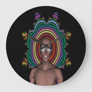 Hippy Punk Große Wanduhr