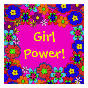 Hippy Retro-Blume Poster