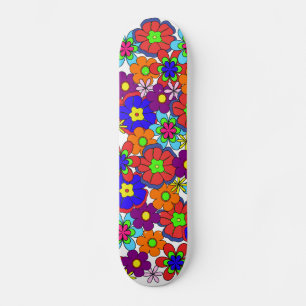 Hippy-Retro-Blume Skateboard
