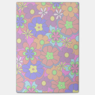 Hippy Retro Blumen Post-it Klebezettel