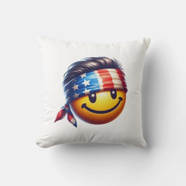 Hippy-Smiley Kissen (Vorderseite)