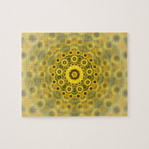 Hippy Sonnenblume-Fraktalmandala-Muster-Laubsäge