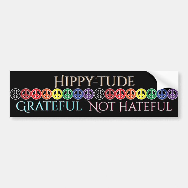 Hippytude Haltungs-dankbarer Frieden Autoaufkleber (Vorne)