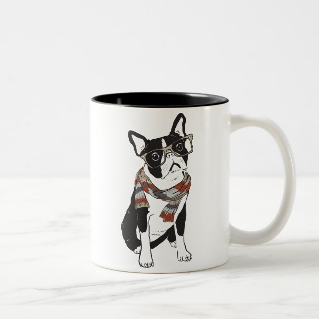 Hipster Animal Boston Terrier Dog Tasse (Rechts)