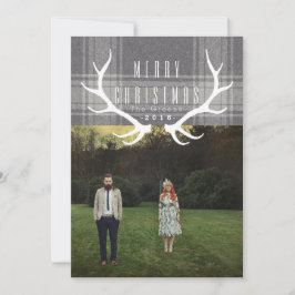 Hipster Antlers Christmas Foto | Feiertagskarte