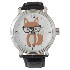 Hipster Baby Fox mit Brille Armbanduhr