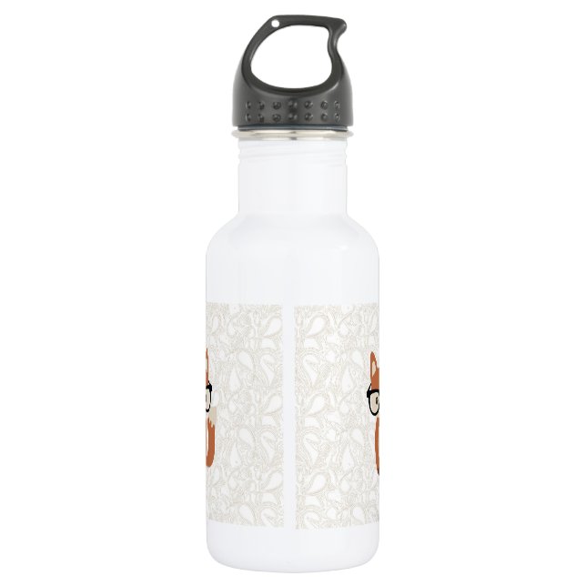 Hipster-BabyFox w/Glasses Edelstahlflasche (Vorderseite)
