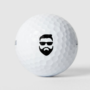 Hipster Bart und Sonnenbrille Golfball