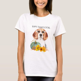Hipster Beagle Anpassbarer Erntedank T-Shirt