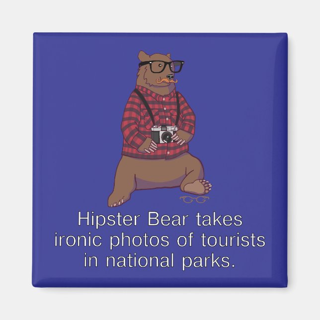 Hipster Bear Magnet (Vorne)