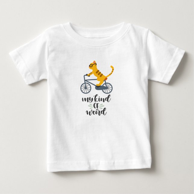 Hipster Bike Cat T-Shirt (Vorderseite)