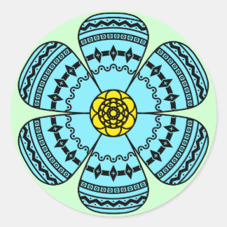Hipster-Blume-Aufkleber Runder Aufkleber