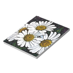 Hipster Bohemisch Chic Summer White Daisy Notizblock