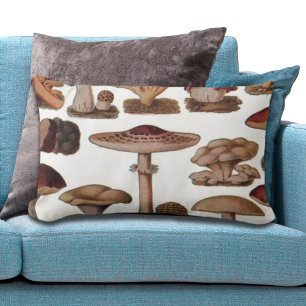 Hipster - Botanischer Ausdruck - Vintage Pilze Lendenkissen