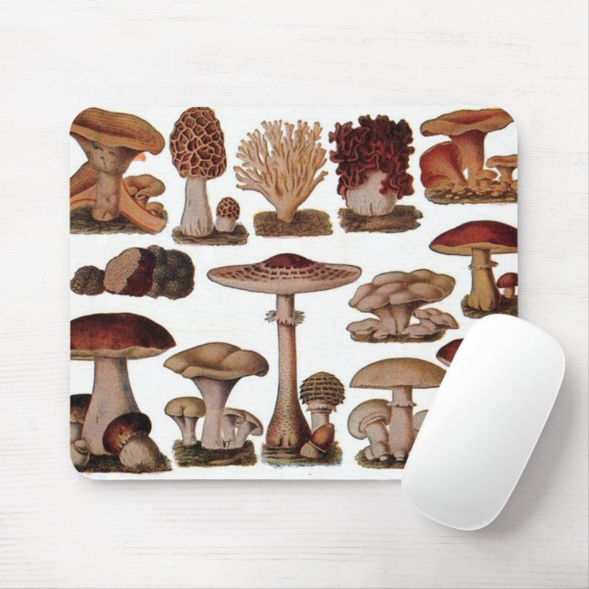 Hipster - Botanischer Ausdruck - Vintage Pilze Mousepad (Mit Mouse)